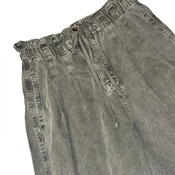 NWT women’s FREE PEOPLE BOHO moss green Margate Pleated Trouser SIZE large - Picture 6 of 8